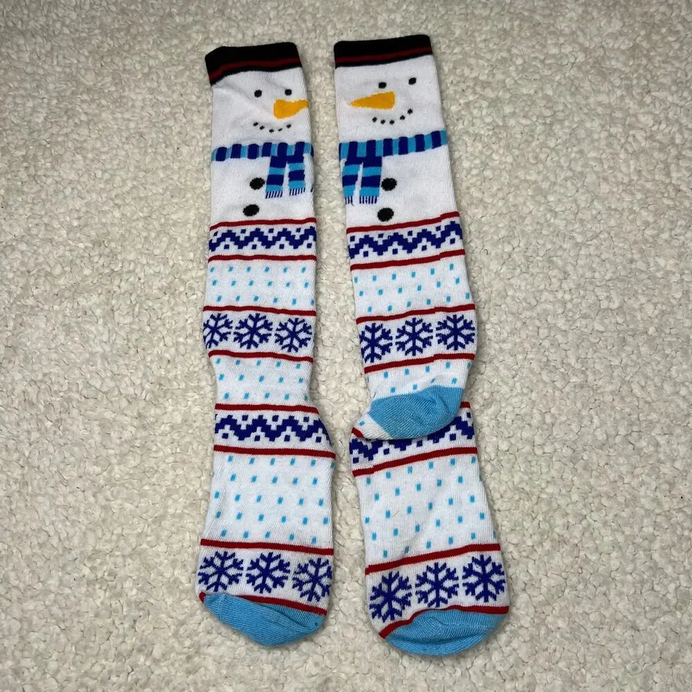 Snowman Girls Knee Socks